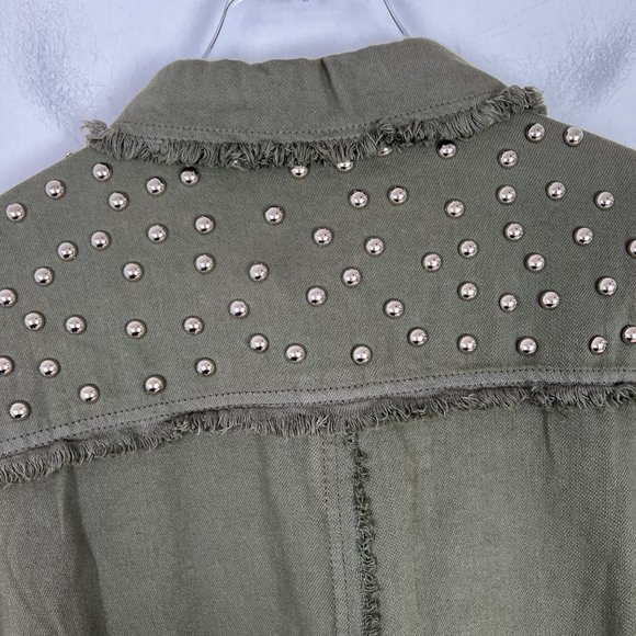 NWT Elan Studded Cotton Demi Jacket Olive Green Lightweight Size Medium M N2193 - Picture 15 of 16